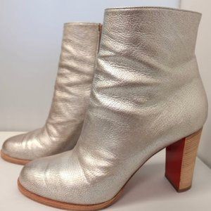 Christian Louboutin Adox 85 Silver Ankle Boots
